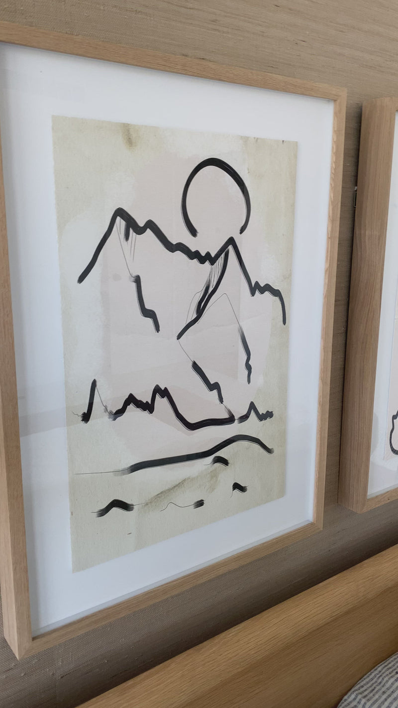 We love the clean contrast Mountain High III Art bings to a space. Original rendering by Bangkok-based art house Coup D'Esprit, this is framed within vertical grain white oak for a museum-quality look.  Compete the look with Mountain High I, II, & IV!