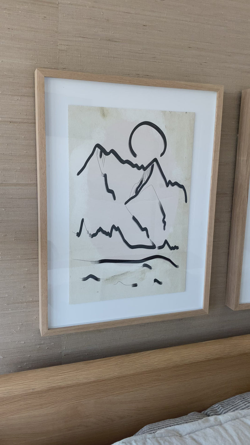 We love the clean contrast Mountain High III Art bings to a space. Original rendering by Bangkok-based art house Coup D'Esprit, this is framed within vertical grain white oak for a museum-quality look.  Compete the look with Mountain High I, II, & IV!