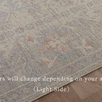Durable, low pile, and soft, this rug is inspired by classic vintage and antique rugs. The Rosemarie Chris Loves Julia Oatmeal / Lavender ROE-05 rug from Loloi features a beautiful vintage pattern and patina. The rug is easy to clean, never sheds, and perfect for living rooms, dining rooms, hallways, and kitchens!