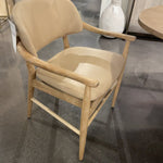 Mid-century vibes meet modern materials with this Josie Dining Chair - Vintage White Wash. The whitewashed oak frame and float-like seating of top-grain leather add a comfy, light and bright look to any dining room.   Overall Dimensions: 23.00"w x 23.00"d x 32.75"h