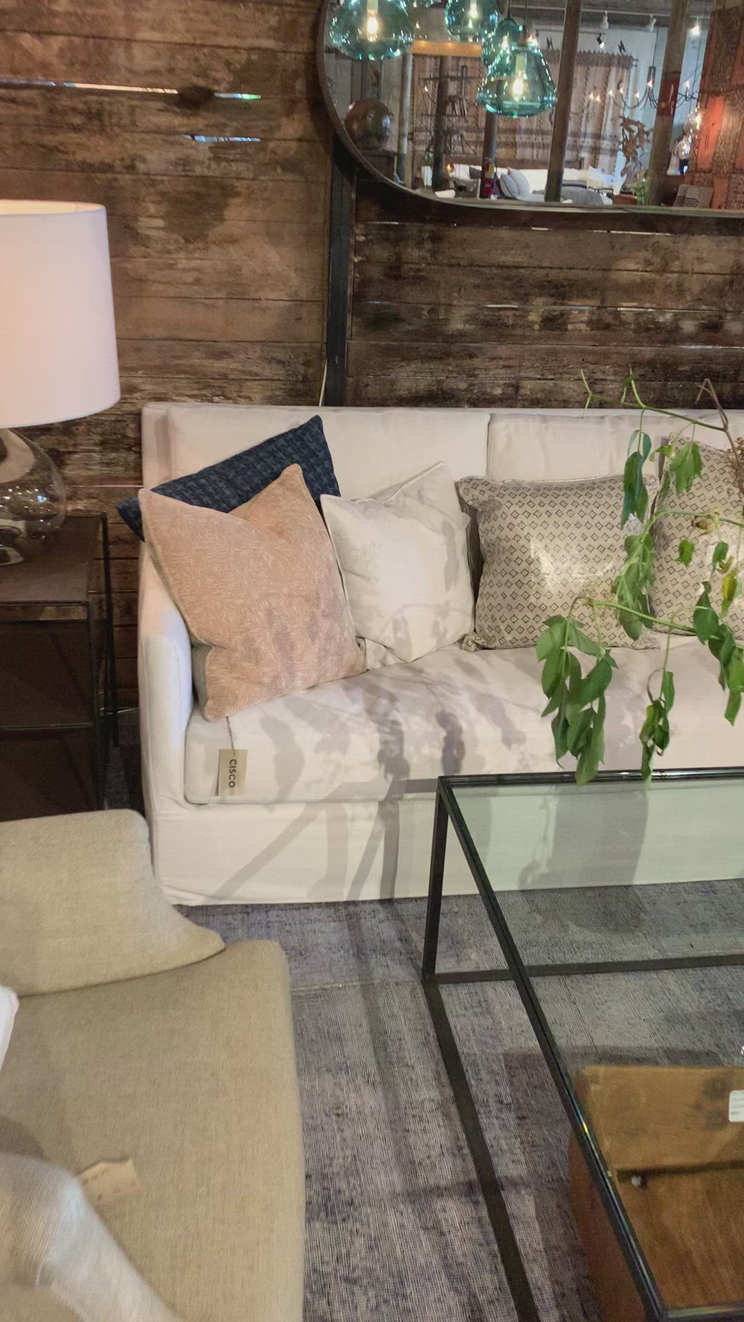 Elm Sofa in Naomi White Fabric