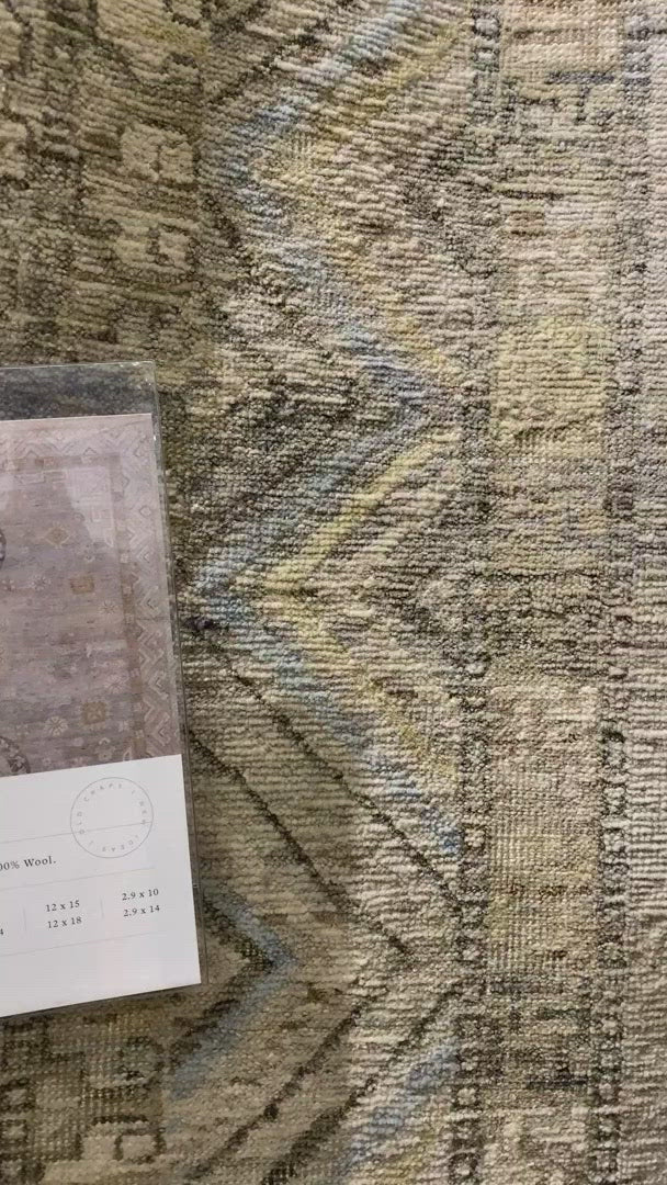 Load video: The Legacy Ash rug from Loloi is hand-knotted, refined, yet versatile for any home. The Legacy rug is deliberately distressed and sheared down to an extra low pile of 100% wool, creating a patina usually only imparted through decades of wear.  This rug features: - Beautiful vintage look and patina - Extra low pile - Easy to clean and maintain - Perfect for living and dining rooms, hallways, and extra large spaces  Hand-Knotted 100% Wool LZ-06 Ash
