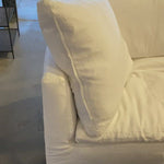This cozy Havana Sofa from Cisco Brothers is a wonderful addition to any room. The sofa features a gorgeous rounded frame with a slight taper to the front. This was instant swoon when we saw this at market. As shown slipcovered in Mariet White 100% linen fabric. 