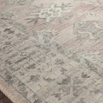 Featuring soft motifs in a carefully curated color palate of ivory, red, grey, and hints of blue, the Hathaway Java / Multi area rug captures the essence of one-of-a-kind vintage or antique area rug at an attractive price.