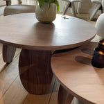 We love the oblong shape of the legs on this Olive Coffee Table by Verellen. The olive base elements complete the coffee table series for an elevated look to any space. 