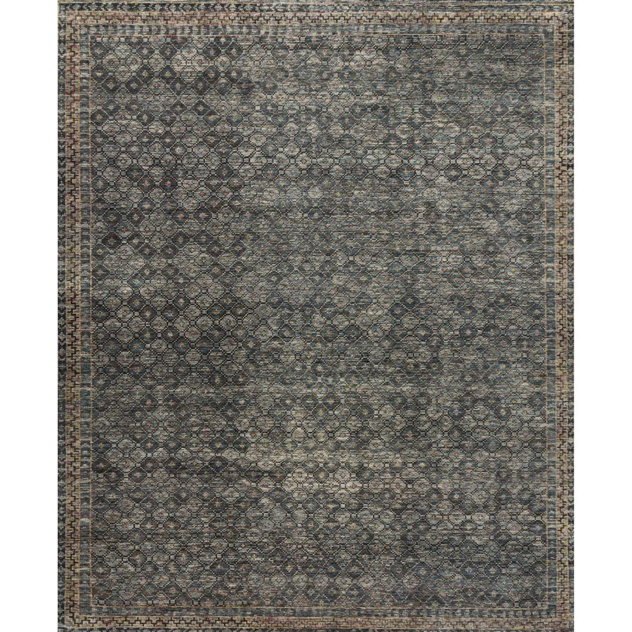 Tapis noué à la main encre/turquoise Amara