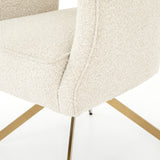 Featuring Adara Knoll Natural Desk Chair by Four Hands at Amethyst Home. We love the textured look of this Adara Knoll Natural Desk Chair. The high back make this both a comfortable and supportive chair for your office or other area. 
Overall Dimensions: 27.50"W x 28"L x 34"HColors: Polished Brass, Knoll NaturalMaterials: Stainless Steel, 95% Pl, 5% PcFab.  Amethyst Home provides interior design, new home construction design consulting, vintage area rugs, and lighting in the Alpharetta metro area.