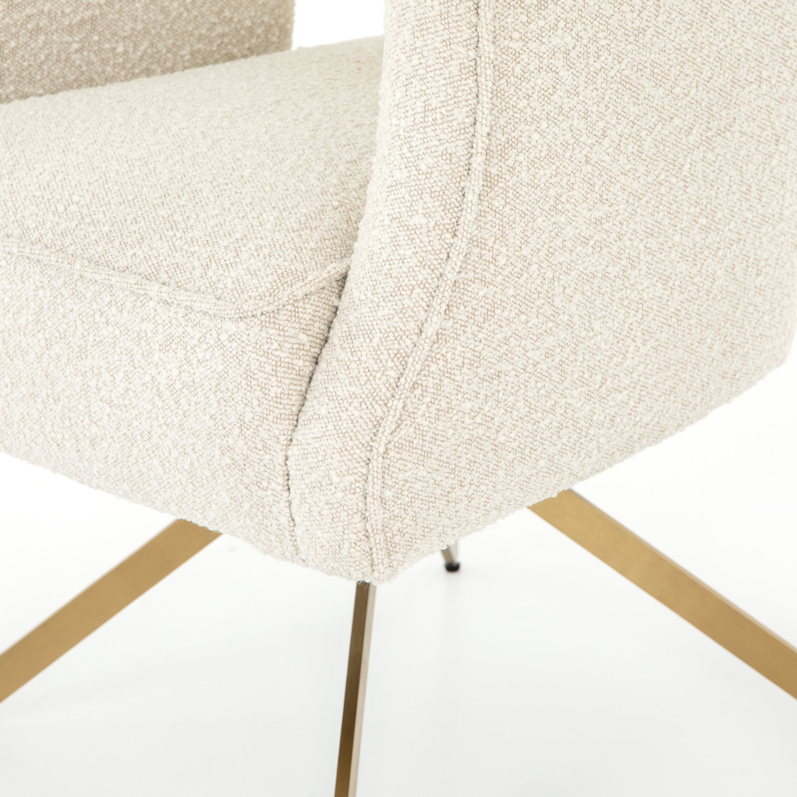 We love the textured look of this Adara Knoll Natural Desk Chair. The high back make this both a comfortable and supportive chair for your office or other area.   Overall Dimensions: 27.50"w x 28.00"d x 34.00"h Seat Depth: 21" Seat Height: 20" Arm Height from Floor: 28" Arm Height from Seat: 8"