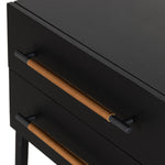 Featuring Rosedale Ebony Oak Nightstand by Four Hands at Amethyst Home. The light-finished oak of this Rosedale Nightstand brings a clean, brightness to any room. We love how the two spacious drawers have iron hardware wrapped in a gorgeous, tan leather. The dimension legs with iron connecting them bring a unique look to your bedroom or other area!Overall Dime. Amethyst Home provides interior design, new home construction design consulting, vintage area rugs, and lighting in the Austin metro area.