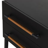 Featuring Rosedale Ebony Oak Nightstand by Four Hands at Amethyst Home. The light-finished oak of this Rosedale Nightstand brings a clean, brightness to any room. We love how the two spacious drawers have iron hardware wrapped in a gorgeous, tan leather. The dimension legs with iron connecting them bring a unique look to your bedroom or other area!Overall Dime. Amethyst Home provides interior design, new home construction design consulting, vintage area rugs, and lighting in the Austin metro area.