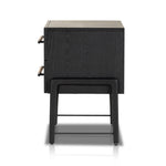 Featuring Rosedale Ebony Oak Nightstand by Four Hands at Amethyst Home. The light-finished oak of this Rosedale Nightstand brings a clean, brightness to any room. We love how the two spacious drawers have iron hardware wrapped in a gorgeous, tan leather. The dimension legs with iron connecting them bring a unique look to your bedroom or other area!Overall D. Amethyst Home provides interior design, new home construction design consulting, vintage area rugs, and lighting in the Calabasas metro area.