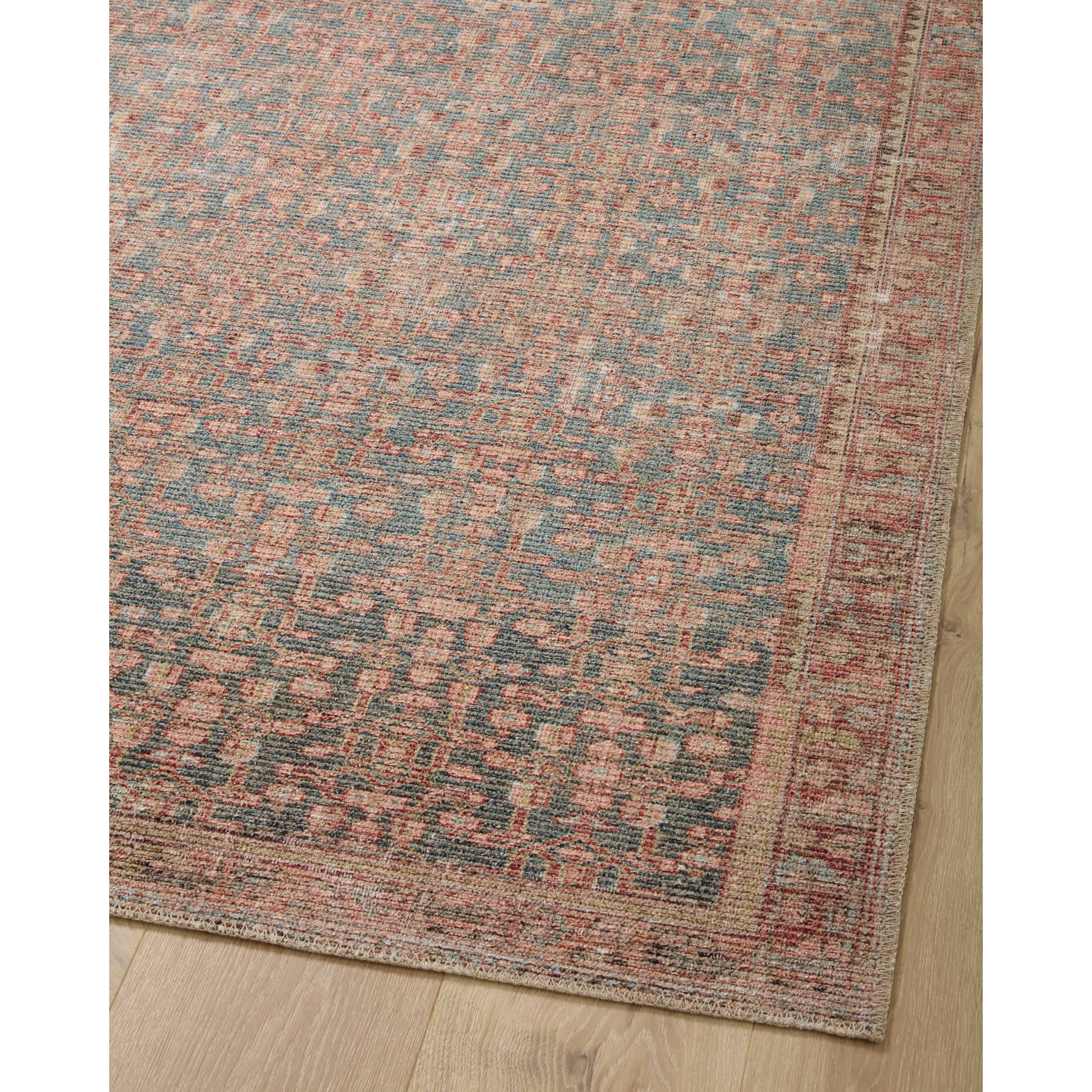 Featuring Angela Rose x Loloi Aubrey Blue / Terracotta Rug by Loloi at Amethyst Home. The Angela Rose x Loloi Aubrey Blue / Terracotta rug is the vintage-inspired area rug that makes visitors do double takes. The distressed pattern is printed with uncanny precision, while the ombre-fading and warm palette create an inviting, lived-in look. This is an incredibly versatile rug for busy living roo. Amethyst Home provides interior design services, furniture, rugs, and lighting in the Miami metro area.
