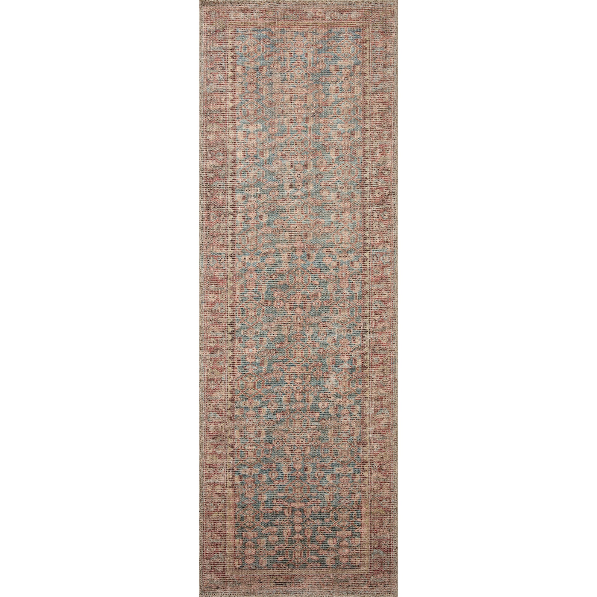 The Angela Rose x Loloi Aubrey AUB-04 Blue / Terracotta rug is the vintage-inspired area rug that makes visitors do double takes. The distressed pattern is printed with uncanny precision, while the ombre-fading and warm palette create an inviting, lived-in look. Amethyst favorite! Amethyst Home provides interior design services, furniture, rugs, and lighting in the Omaha metro area.
