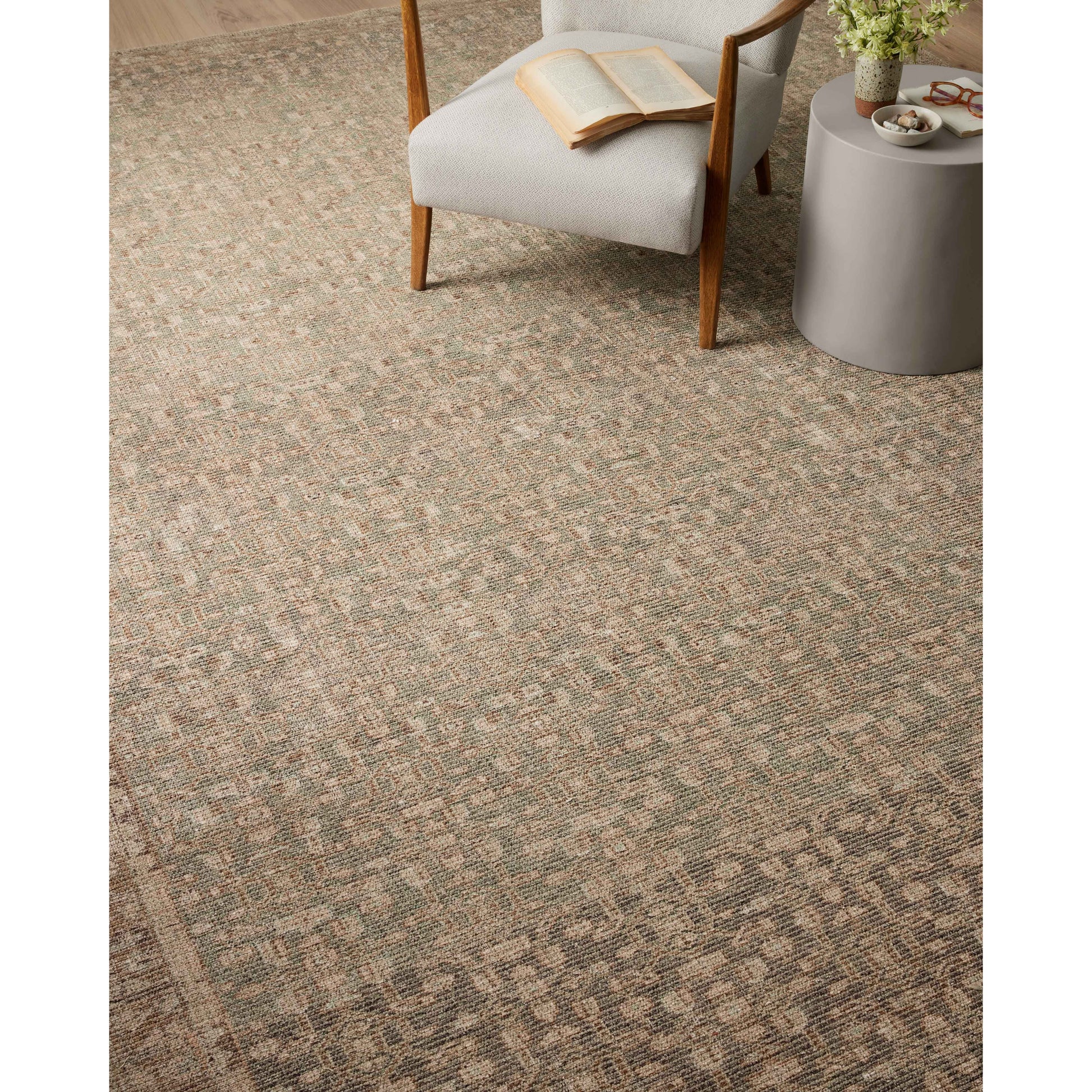 The Angela Rose x Loloi Aubrey AUB-04 Sage / Bark rug is the vintage-inspired area rug that makes visitors do double takes. The distressed pattern is printed with uncanny precision, while the ombre-fading and warm palette create an inviting, lived-in look. Amethyst favorite! Amethyst Home provides interior design services, furniture, rugs, and lighting in the Denver metro area.