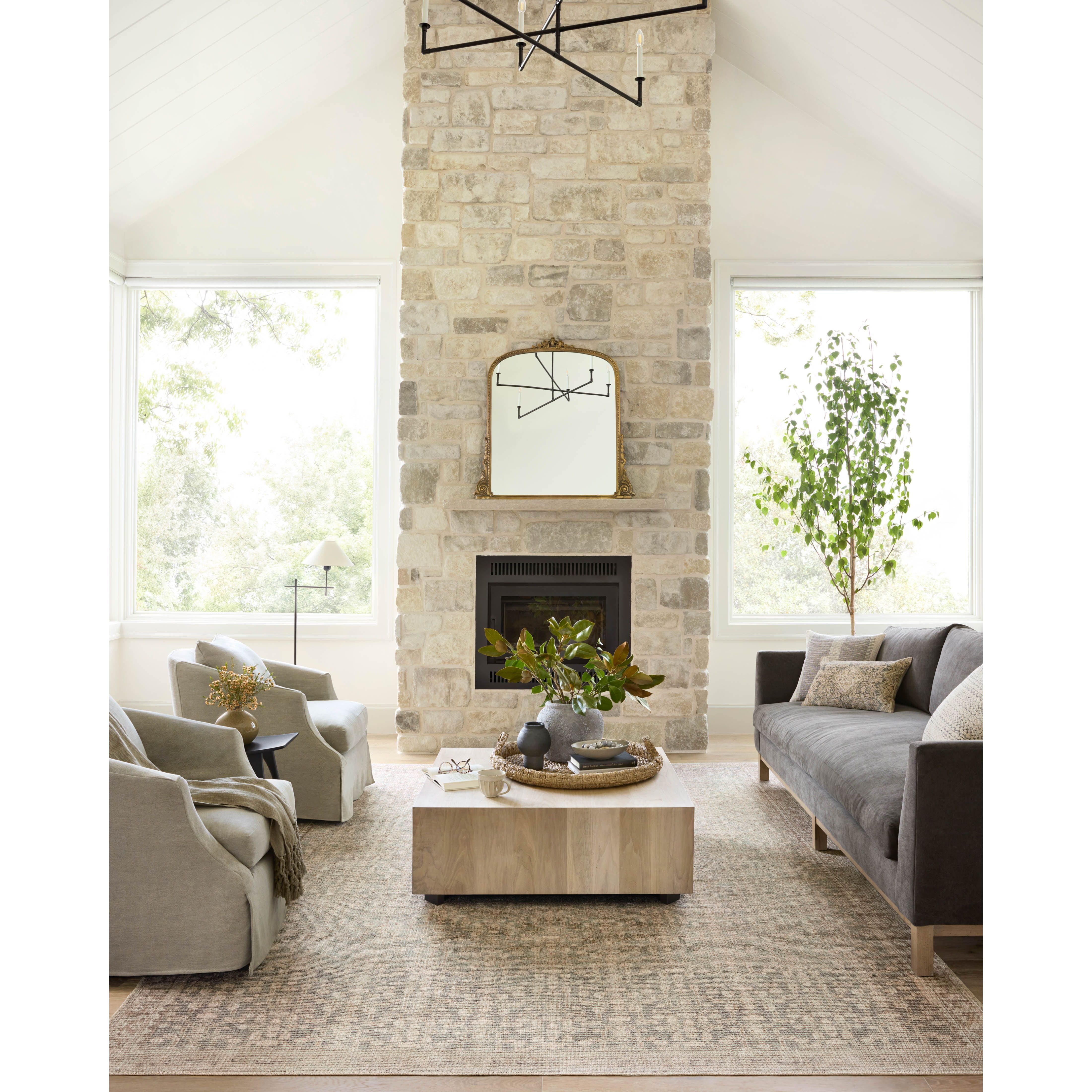 The Angela Rose x Loloi Aubrey AUB-04 Sage / Bark rug is the vintage-inspired area rug that makes visitors do double takes. The distressed pattern is printed with uncanny precision, while the ombre-fading and warm palette create an inviting, lived-in look. Amethyst favorite! Amethyst Home provides interior design services, furniture, rugs, and lighting in the Kansas City metro area.