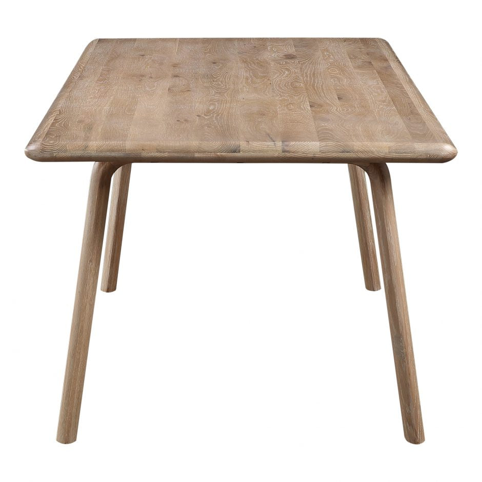 The Malibu dining table embodies an organic aesthetic through its design. Thick pieces of solid white Oak wood is used from head to toe, showing off this pieces beautiful grain pattern and shades. The rounded edges on the legs and table-top creates a flow that is more contemporary and natural. With seating space for 10, the Malibu dining table can host the entire neighborhood.