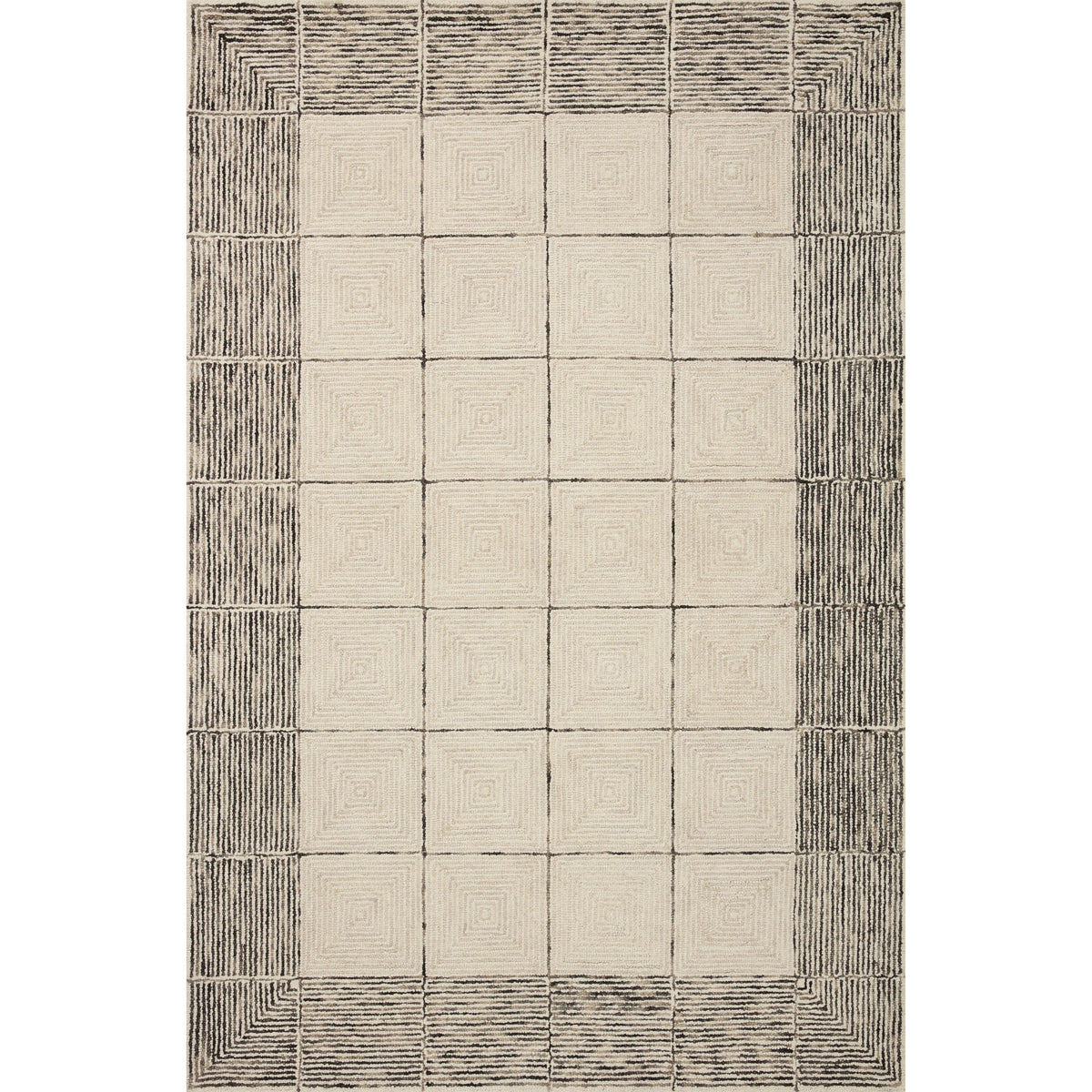 Chris Loves Julia x Loloi Francis Tapis crème/noir
