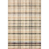 Featuring Chris Loves Julia x Loloi Humphrey Ivory / Multi Rug by Loloi at Amethyst Home. This trademarked CloudPile™ feel by Loloi is sooooo cozy. The Humphrey Ivory / Multi rug needs to be in a bedroom or a fun hangout spot pronto!
The Humphrey Ivory / Multi rug for Chris Loves Julia x Loloi prove that stripes and plaid never go out of style in the right color palette. With modern tones. Amethyst Home provides interior design services, furniture, rugs, and lighting in the Kansas City metro area.