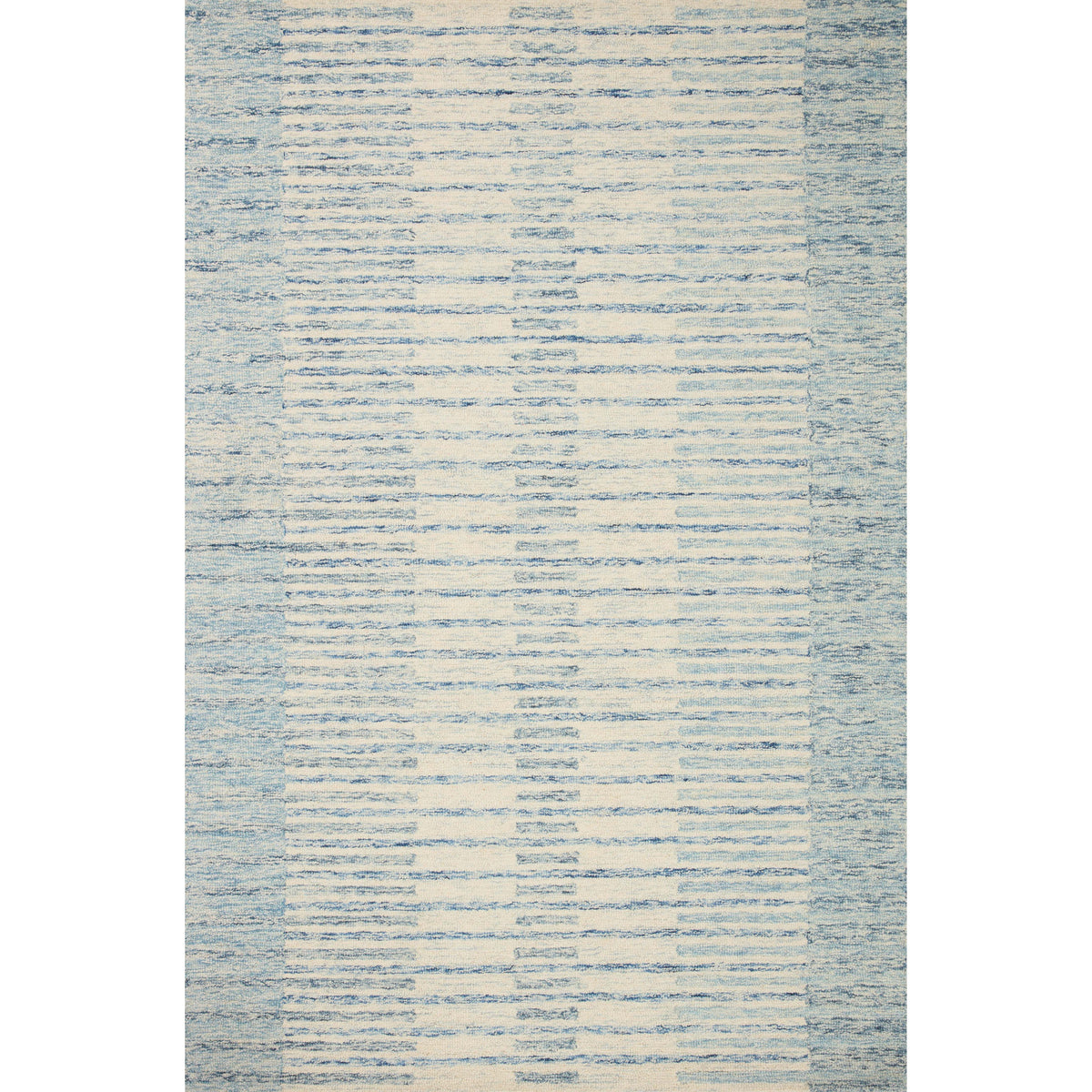 Chris Loves Julia x Loloi Chris Tapis Ivoire/Denim