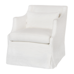 Featuring Amalia Slipcovered Chair by Cisco Brothers at Amethyst Home. The Amalia Slipcovered Chair by Cisco Home is a beautiful piece that adds a touch of elegance to your living room. This piece boasts a graceful waterfall skirt and sloping arm. With a soft-edge support and lush pillow, the Amalia embodies both style and comfort.
Overall: 29"w 34"d 33"hSi.  Amethyst Home provides interior design, new home construction design consulting, vintage area rugs, and lighting in the Portland metro area.