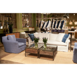 This is not your traditional roll-arm sofa. The Beverly Sofa from Cisco Brothers has a scaled-down roll arm for a more subtle style, allowing it to fit comfortably with any living room ensemble. Shown in fabric Brevard Ivory.