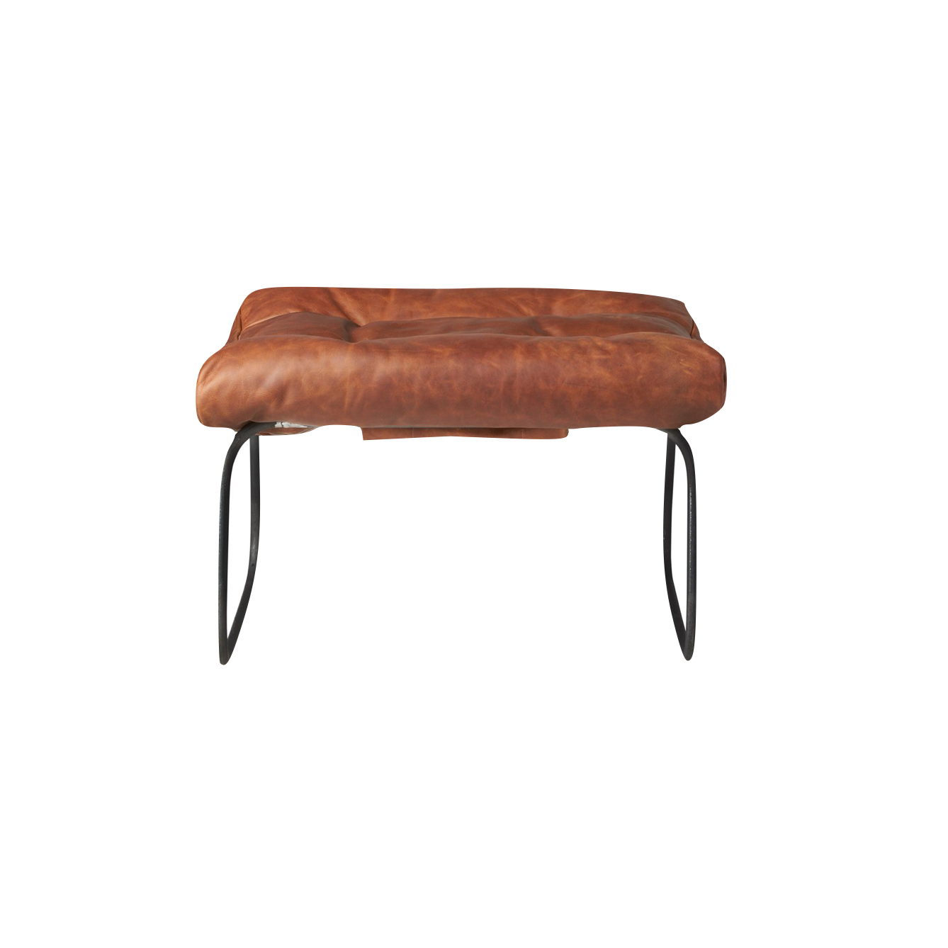 This gorgeous custom leather ottoman, the Brando Leather Ottoman by Cisco Brothers, pairs well with our Brando Chair, also from Cisco Brothers. As shown in Spur Terracotta in a Grade 500 leather. Lifestyle shots in the dark leather are discontinued. Amethyst Home provides interior design, new home construction design consulting, vintage area rugs, and lighting in the Charlotte metro area.