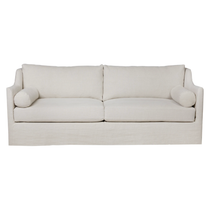 Featuring Dalia 90" Sofa by Cisco Brothers at Amethyst Home. A romantic swooped arm and a super cozy bench style cushion makes the Dalia Sofa by Cisco Brothers one of our favorites!  Photographed in Molino White 100% cotton and Brevard Natural.
All pieces are priced with a feather cloud package unless otherwise noted. 

Overall Size: 90"w x 40"d x 33"hSeat .  Amethyst Home provides interior design, new home construction design consulting, vintage area rugs, and lighting in the Monterey metro area.