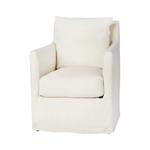 The Elm Chair - Essentials by Cisco Brothers has a clean, smart design with thin arms optimal seating space on a small scale frame. The streamlined silhouette is perfect for adding a fresh touch to any living ensemble. The best spot for entertaining guests or just taking some time for yourself. Photographed in a Mariet Ivory.  Overall: 25"w x 32"d x 35"h