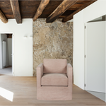 The Vista Mini Chair by Cisco Brothers has a boxy, modern shape that imbues any space with a touch of transitional style. This versatile design is adaptable to any environment. Whether your classic decor needs an updated element, or your modern collection is looking for something familiar, the Vista is the perfect addition to your living room or lounge area. Photographed in a Molino Blush.     Overall: 28"w x 30"d x 28"h Sitting Space: 20"w x 18"d Seat Height: 18.5"h Arm Height: 28"h