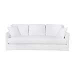 With three-over-three cushions, and thin arms the Elm 84" Sofa - Essentials has optimal seating space on a small scale frame. The clean-lined silhouette is perfect for adding a refined touch to any living ensemble. A perfect entertainment sofa for your living room or den.    This beloved family furniture designer brand is our go-to choice for families with young children and pets. The organic linen & cotton fabric collection is machine washable (not dryer friendly -- please air dry!