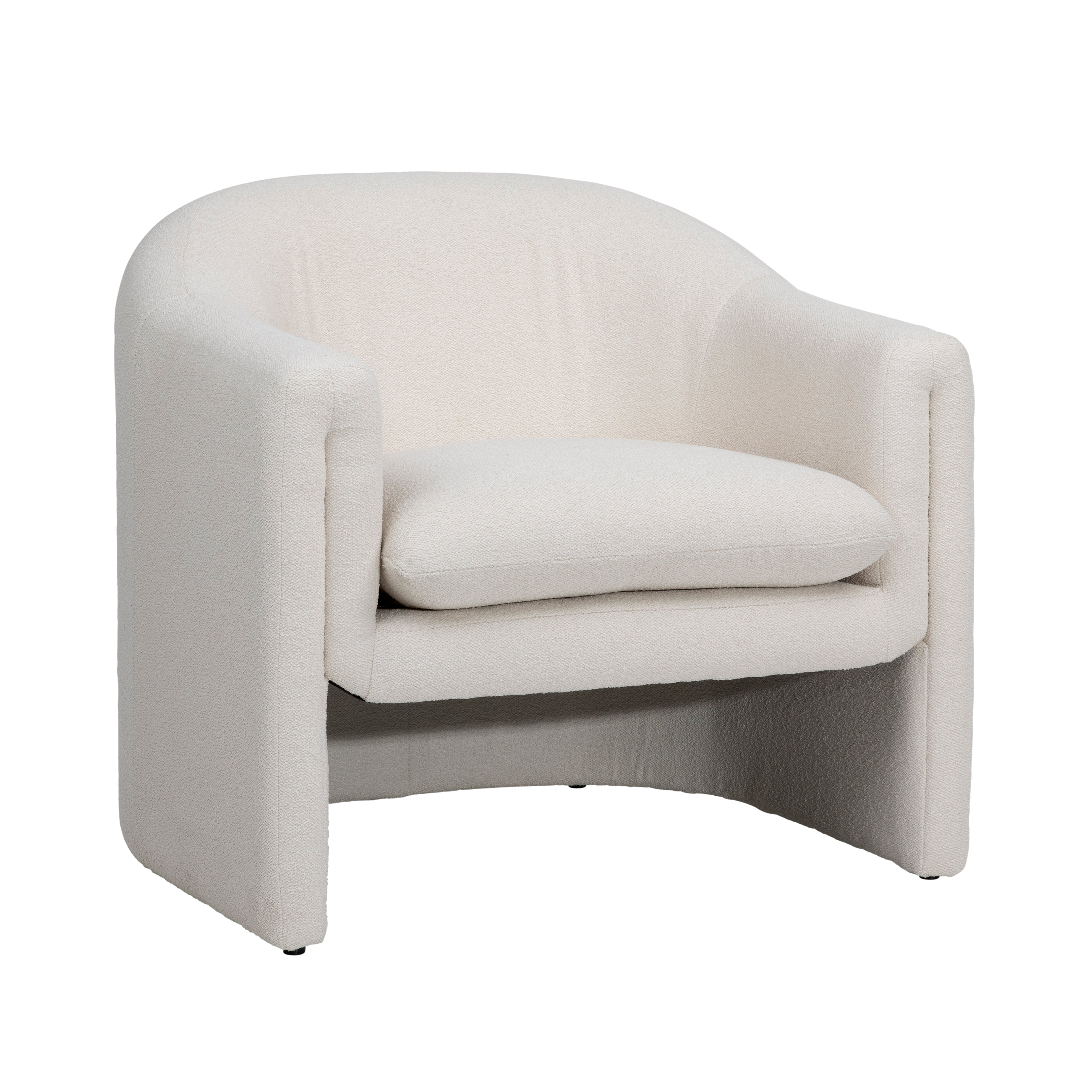 Featuring Alda Occasional Chair - Cream by Dovetail at Amethyst Home. The Alda Chair is a soft modern look with a unique silhouette.  Comfortable and chic!
Depth : 30.5 inFinish : Cream UpholsteryHeight : 31.5 inMaterial : Polyester Blend Upholstery and Solid Pine FrameVolume : 17 cu ftWeight : 43.5 lbsWidth : 31 in. Amethyst Home provides interior design, new home construction design consulting, vintage area rugs, and lighting in the Dallas metro area.