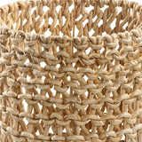 Elevate your home décor with this exquisite set of artisanal baskets, combining beauty and functionality in perfect harmony. Each basket is meticulously handcrafted, showcasing delicate braiding techniques that ensure their durability and timeless appeal. Amethyst Home provides interior design, new home construction design consulting, vintage area rugs, and lighting in the Houston metro area.