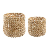 Featuring Bellus Basket Set of 2 by Dovetail at Amethyst Home. Elevate your home décor with this exquisite set of artisanal baskets, combining beauty and functionality in perfect harmony. Each basket is meticulously handcrafted, showcasing delicate braiding techniques that ensure their durability and timeless appeal. Expertly woven by master artisans fr. Amethyst Home provides interior design, new home construction design consulting, vintage area rugs, and lighting in the Newport Beach metro area.