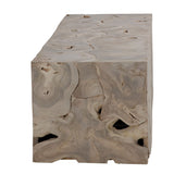 Pieced together from reclaimed slabs and chunks of solid teak wood finished in a bleached finish with exquisite craftsmanship. Artisans build each bench like a puzzle, fitting each piece together in combinations that are never duplicated. Like true works of art, no two will be exactly alike. Amethyst Home provides interior design, new home construction design consulting, vintage area rugs, and lighting in the Des Moines metro area.