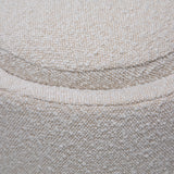 Add a contemporary touch to your seating arrangement with this lovely bench. Featuring an oval frame supported by a stunning off-white boucle upholstery for extra softness and comfort. Amethyst Home provides interior design, new home construction design consulting, vintage area rugs, and lighting in the Miami metro area.