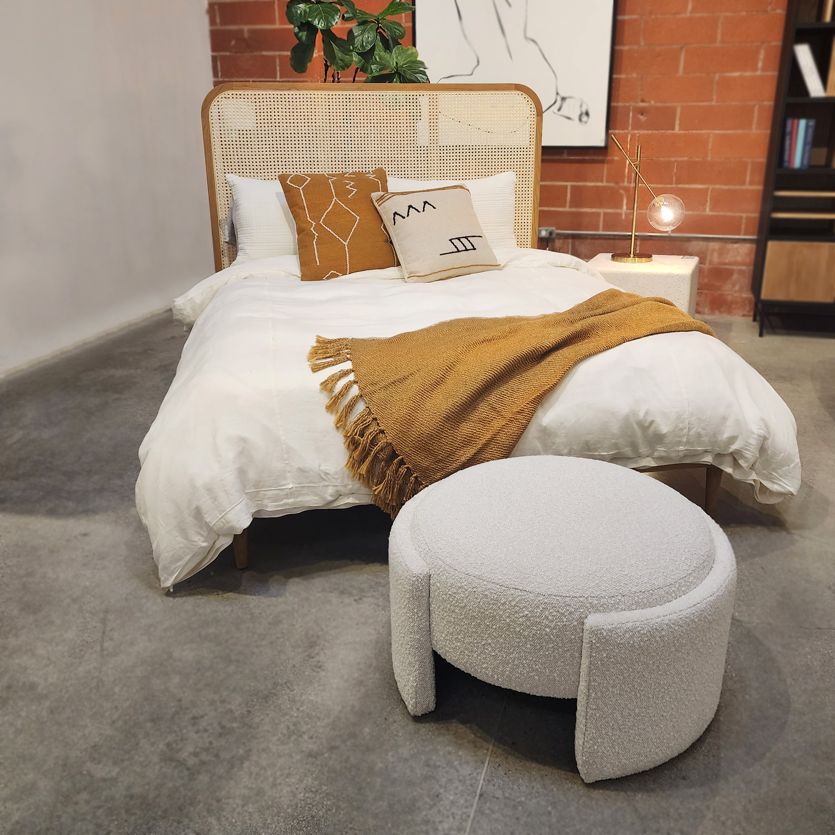Featuring Casa Ottoman by Dovetail at Amethyst Home. Add a contemporary touch to your seating arrangement with this lovely ottoman. 
33" x 25.5"d x 16.5"Seat Width: 28.5"Material : Boucle UpholsteryWeight : 18.5 lbs
Spot clean with damp rag with fabric safe cleaner. Amethyst Home provides interior design, new home construction design consulting, vintage area rugs, and lighting in the Salt Lake City metro area.