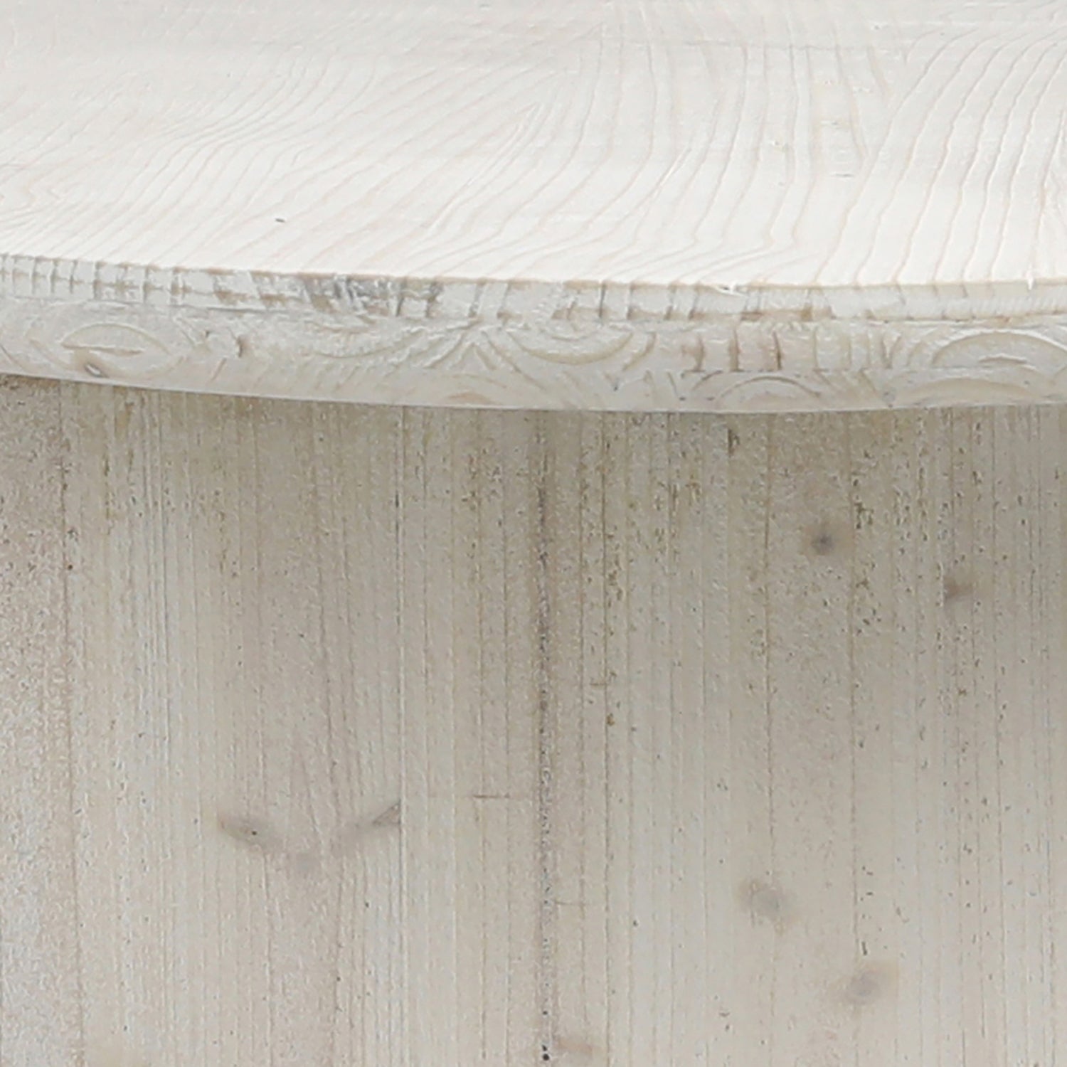 Crafted from reclaimed pine wood sculpted to create an organic form. This 79” long dining table invites natures palette and texture into your home. Featuring a whitewash sealed finish that is easy to style with a variety of dining chairs and tabletops to create a look you will love sitting down to.Depth : 39 in Amethyst Home provides interior design, new home construction design consulting, vintage area rugs, and lighting in the Alpharetta metro area.