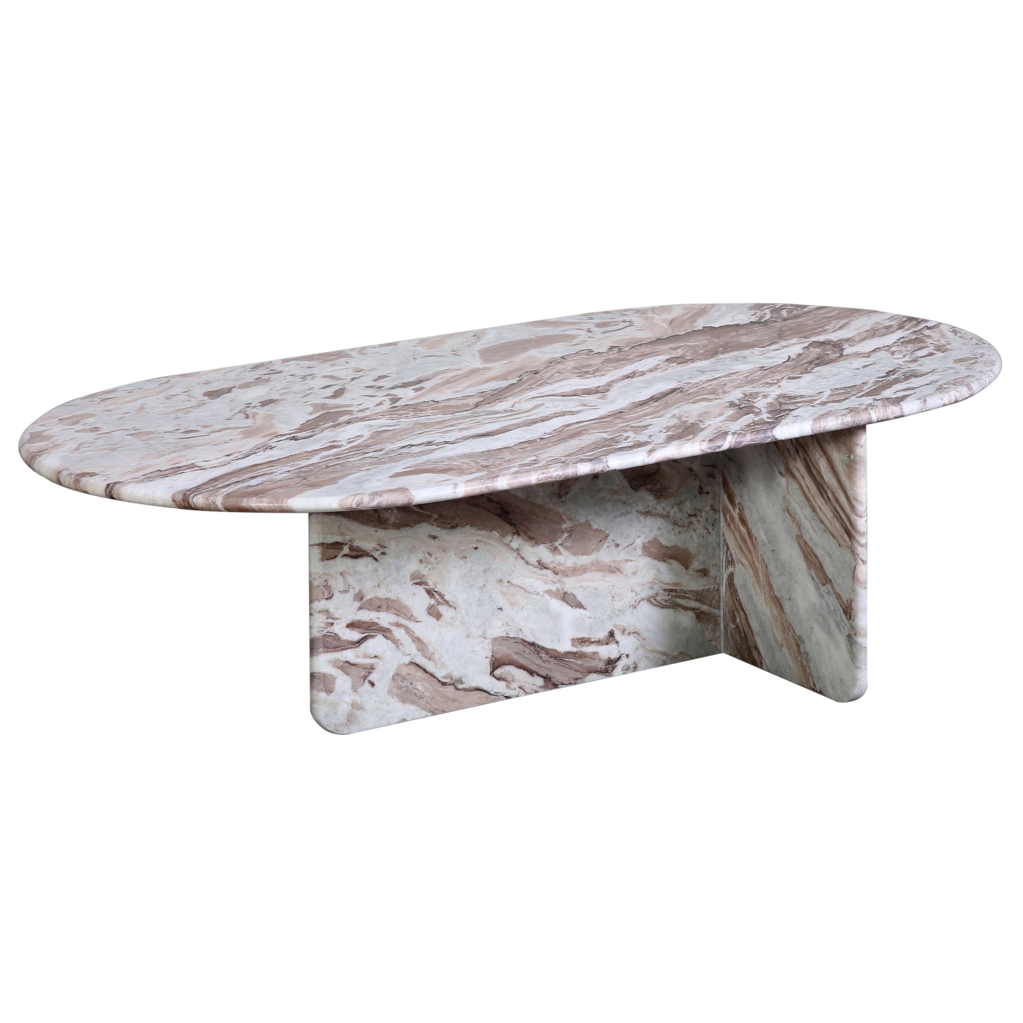 Evoking an intriguing and mystifying essence, the Christos Coffee Table offers a sense of luxury and elegance due to its unique form and low-profile structure. Delicately constructed with a mixture of natural brown and white marble finishes that creates a monumental presence anywhere it's placed. Amethyst Home provides interior design, new home construction design consulting, vintage area rugs, and lighting in the Monterey metro area.