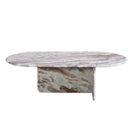 Evoking an intriguing and mystifying essence, the Christos Coffee Table offers a sense of luxury and elegance due to its unique form and low-profile structure. Delicately constructed with a mixture of natural brown and white marble finishes that creates a monumental presence anywhere it's placed. Amethyst Home provides interior design, new home construction design consulting, vintage area rugs, and lighting in the Omaha metro area.
