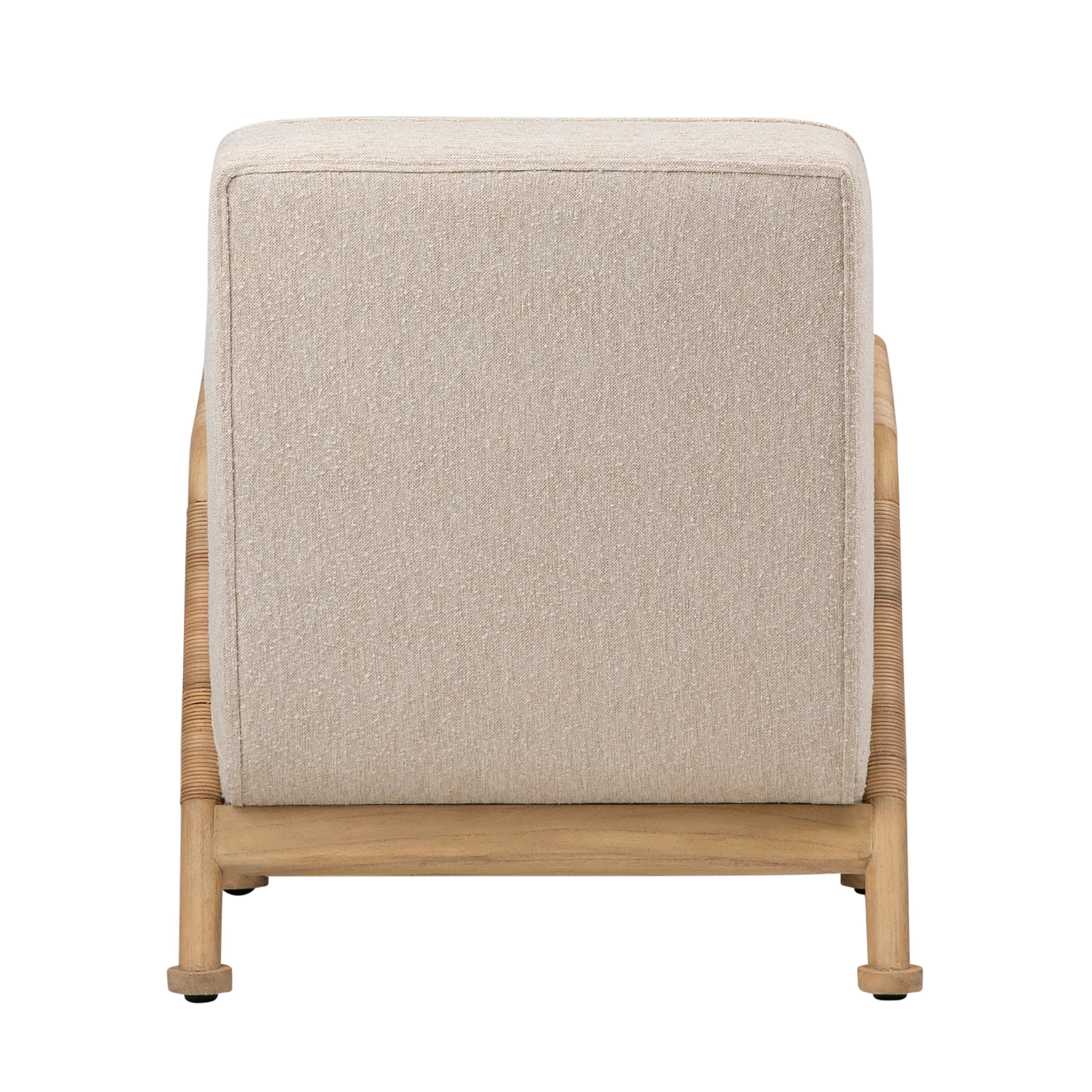 Featuring Clyde Occasional Chair by Dovetail at Amethyst Home. A slingback accent chair with natural finishes.
27.5" w x 34.5"d x 32"hMaterial : Boucle Upholstery, Mindi Wood and RattanWeight : 35.5 lbs. Amethyst Home provides interior design, new home construction design consulting, vintage area rugs, and lighting in the Los Angeles metro area.