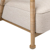 Featuring Clyde Occasional Chair by Dovetail at Amethyst Home. A slingback accent chair with natural finishes.
27.5" w x 34.5"d x 32"hMaterial : Boucle Upholstery, Mindi Wood and RattanWeight : 35.5 lbs. Amethyst Home provides interior design, new home construction design consulting, vintage area rugs, and lighting in the Salt Lake City metro area.