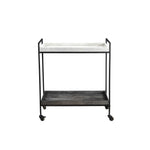 Featuring Cortana Bar Cart by Dovetail at Amethyst Home. Roll into cocktail hour with modern style and a beautiful mix of materials.
32"w x 16"d x 32"hMaterial : Iron Frame with Mango Wood and Marble TrayWeight : 58 lbs. Amethyst Home provides interior design, new home construction design consulting, vintage area rugs, and lighting in the Winter Garden metro area.