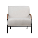 A captivating design masterpiece that combines impeccable craftsmanship and thoughtfully blended materials to elevate your living room arrangement. Our Eloise Occasional Chair is meticulously crafted in Indonesia by expert furniture makers. It features a sleek black metal frame embellished with intricate leather lace detailing on the armrest. Amethyst Home provides interior design, new home construction design consulting, vintage area rugs, and lighting in the Omaha metro area.