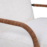 A captivating design masterpiece that combines impeccable craftsmanship and thoughtfully blended materials to elevate your living room arrangement. Our Eloise Occasional Chair is meticulously crafted in Indonesia by expert furniture makers. It features a sleek black metal frame embellished with intricate leather lace detailing on the armrest. Amethyst Home provides interior design, new home construction design consulting, vintage area rugs, and lighting in the Portland metro area.