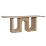 Featuring June Dining Table by Dovetail at Amethyst Home. This elegant dining table is perfect for hosting dinner parties or enjoying family meals. With its sturdy construction and sleek design, it will add a touch of sophistication to your dining room. The spacious surface allows for comfortable seating and easy clean-up. Upgrade your dining experience. Amethyst Home provides interior design, new home construction design consulting, vintage area rugs, and lighting in the Newport Beach metro area.