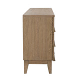 Featuring Margaux Sideboard by Dovetail at Amethyst Home. Introducing the Margaux Sideboard - the epitome of elegant storage. Its warm wooden curves add a touch of sophistication to any space, while the ample storage is perfect for keeping all your belongings organized. 
71"w x 17"d x 33"hMaterial : Rubber Wood and Oak Veneer. Amethyst Home provides interior design, new home construction design consulting, vintage area rugs, and lighting in the Scottsdale metro area.