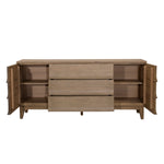 Featuring Margaux Sideboard by Dovetail at Amethyst Home. Introducing the Margaux Sideboard - the epitome of elegant storage. Its warm wooden curves add a touch of sophistication to any space, while the ample storage is perfect for keeping all your belongings organized. 
71"w x 17"d x 33"hMaterial : Rubber Wood and Oak Veneer. Amethyst Home provides interior design, new home construction design consulting, vintage area rugs, and lighting in the Washington metro area.