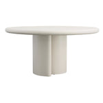 Featuring Marco White Concrete Dining Table by Dovetail at Amethyst Home. A contemporary and modern coastal design that adds exceptional detail to anywhere it's placed. It features a stylish contrast between clean lines and gently rounded edges. The exquisite white finish compliments the streamlined silhouette that instantly elevates a sophisticated dinner. . Amethyst Home provides interior design, new home construction design consulting, vintage area rugs, and lighting in the Portland metro area.