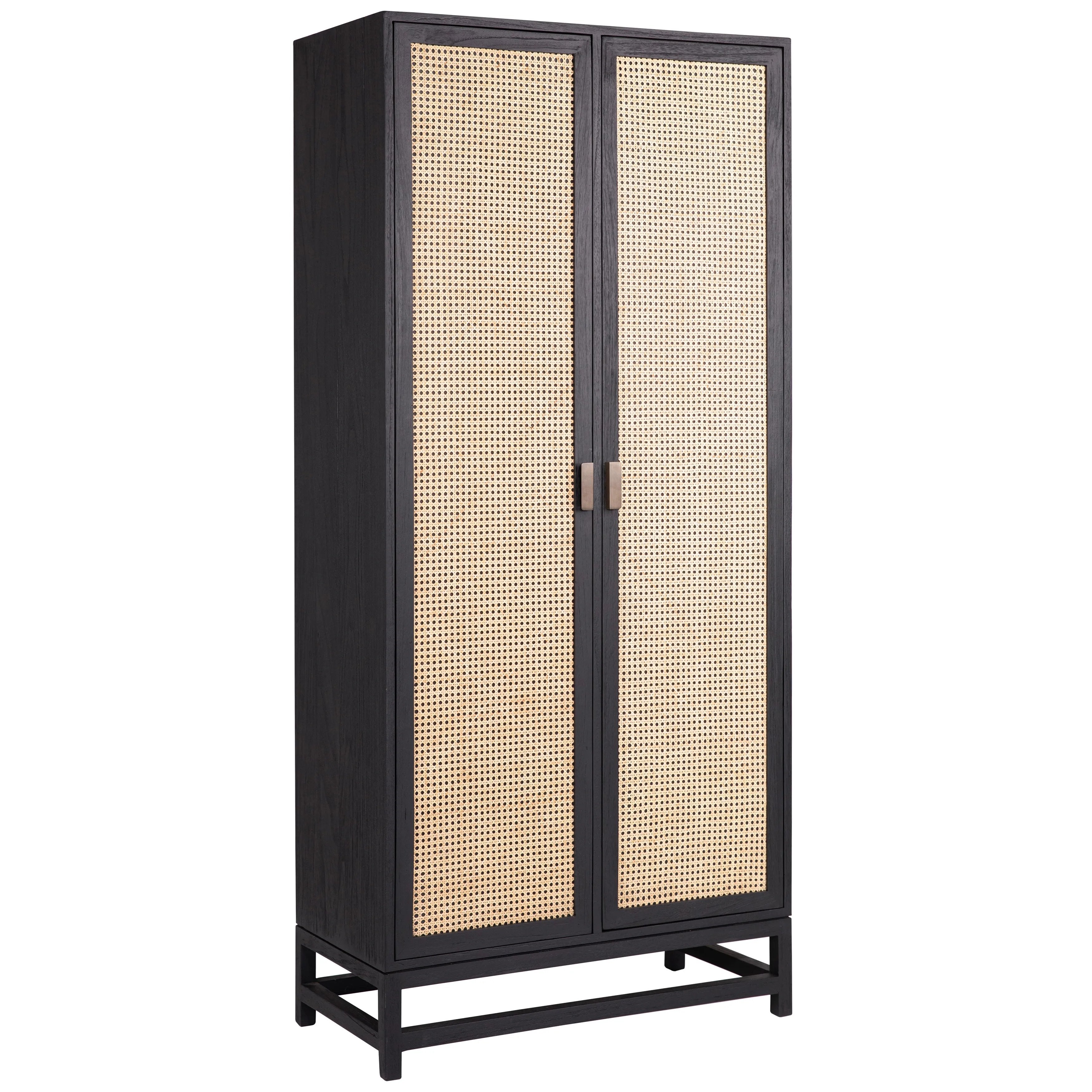Featuring Royette Cabinet by Dovetail at Amethyst Home. Bring a touch of natural texture into your space with this Royette cabinet. This two-tone cabinet features a black hardwood frame with natural cane accent doors, along with shelf inserts for added storage space. Resulting in a versatile piece that complements a wide range of styles, from contemporary . Amethyst Home provides interior design, new home construction design consulting, vintage area rugs, and lighting in the Des Moines metro area.