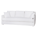 With three-over-three cushions, and thin arms the Elm 84" Sofa - Custom by Cisco Brothers has optimal seating space on a small scale frame. The clean-lined silhouette is perfect for adding a refined touch to any living ensemble. A perfect entertainment sofa for your living room or den.  Photographed in Brevard Burlap and Molino White.  Overall: 84"w x 40"d x 32.5"h